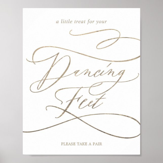 Poster Symbole romantique Gold Calligraphie Pied de danse (Devant)