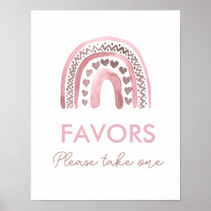Poster Symbole rose Boho Rainbow Girl Anniversaire Faveur