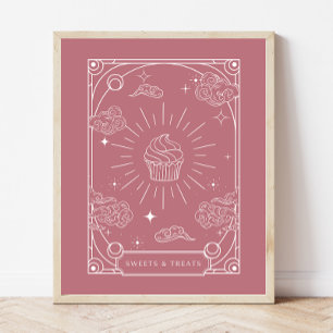 Poster Symbole Rose céleste Baby showers sucreries et fri