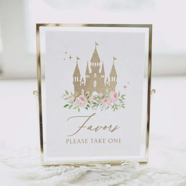 Poster Symbole rose et or Floral Princess Anniversaire Fa (Créateur téléchargé)