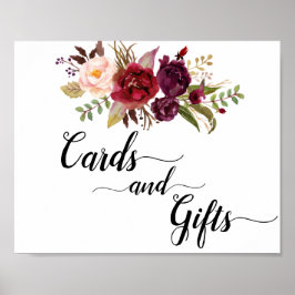 Poster Symbole Rose Marsala Burgundy Boho Cartes et Cadea