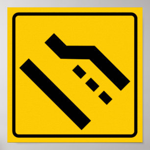 Poster Symbole routier de la voie droite