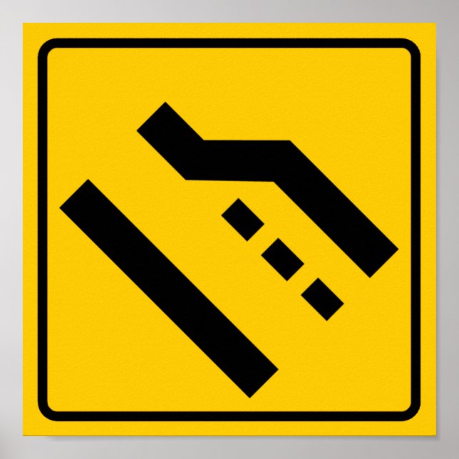 Poster Symbole routier de la voie droite (Devant)