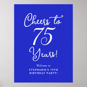 Poster Symbole Royal Blue à 75 ans fête d'anniversaire