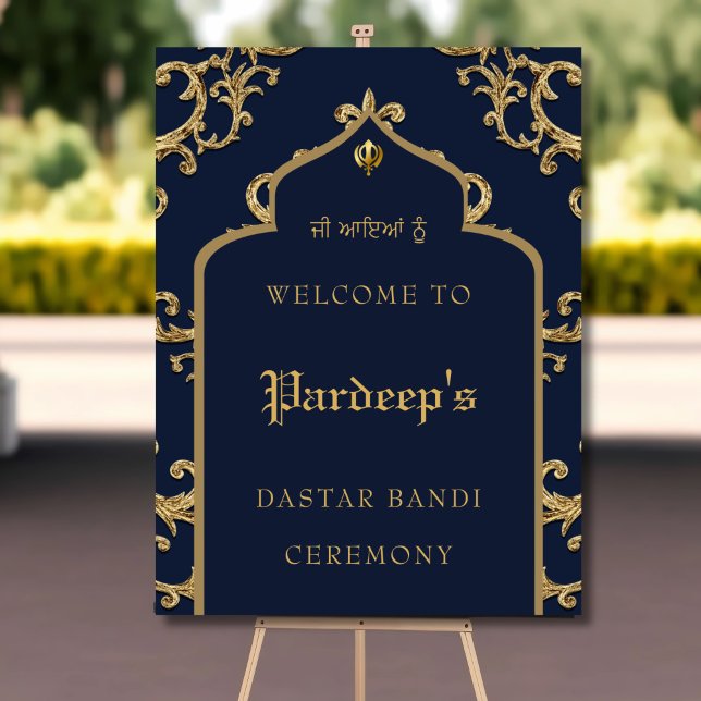 Poster Symbole Royal Blue Gold Dastar bandi (Créateur téléchargé)