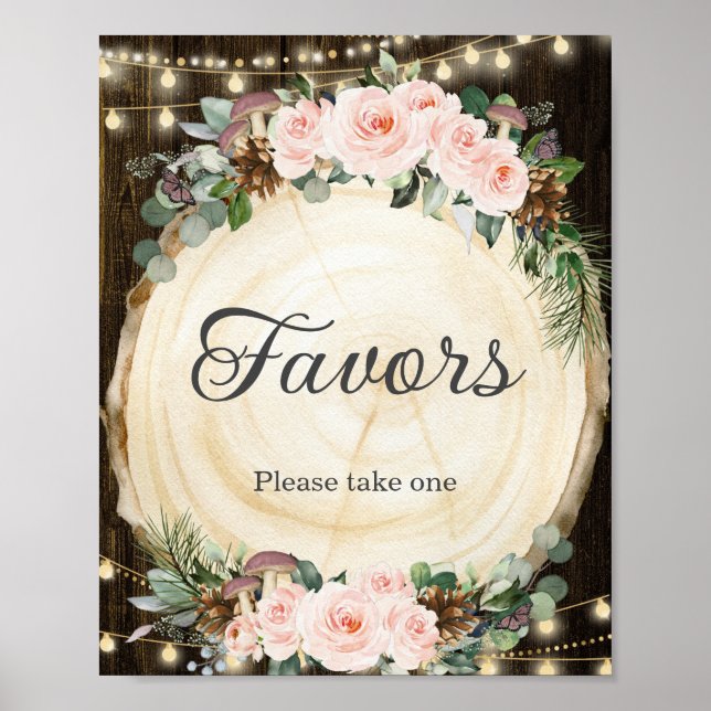 Poster Symbole Rustique Blush Floral Enchanted Forest Fav (Devant)