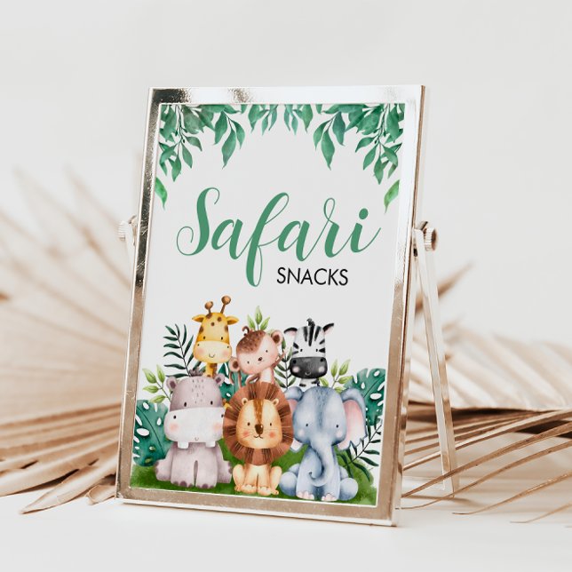 Poster Symbole Safari Animaux Snacks | Anniversaire sauva (Créateur téléchargé)