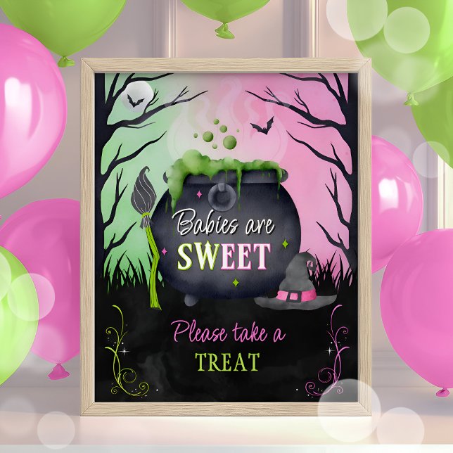 Poster SYMBOLE SUCRE Baby shower Halloween (Créateur téléchargé)