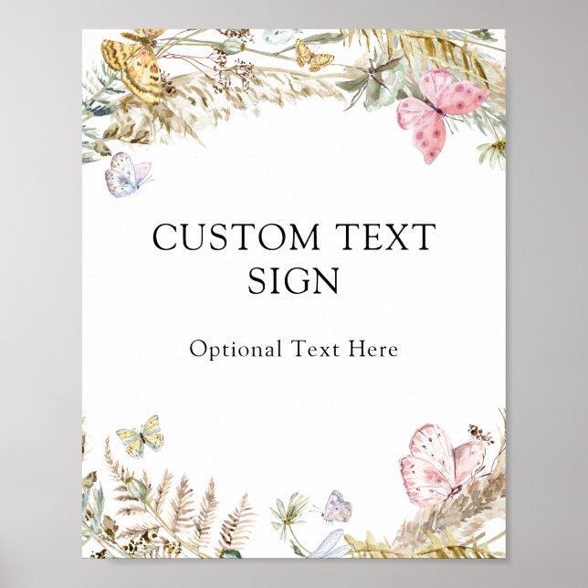 Poster Symbole texte personnalisé des boutons Boho (Devant)