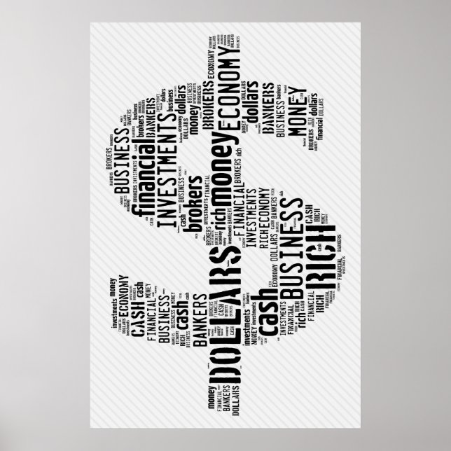 Poster Symbole texte saisi par l'argent | Cadeaux profess (Devant)