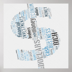 Poster Symbole texte saisi par l'argent   Cadeaux profess