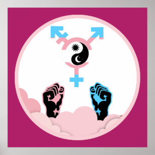 Poster Symbole transgenre Soleil et Lune Puissance et Équ