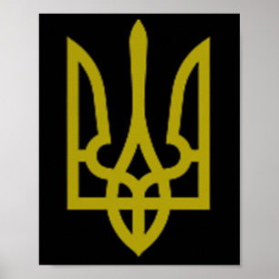 Poster Symbole trident de l'armée ukrainienne Moyen-Ukrai