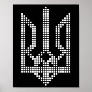 Poster Symbole Trizub ukrainien sur le cœur - Ukraine Tri