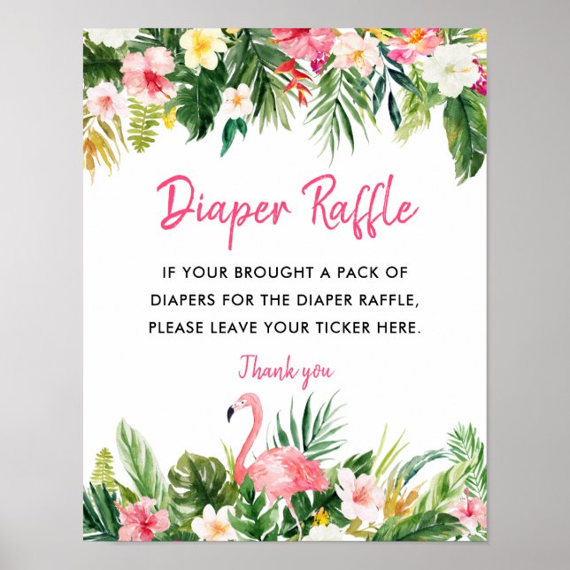 Poster Symbole tropical du Baby shower de couches (Devant)