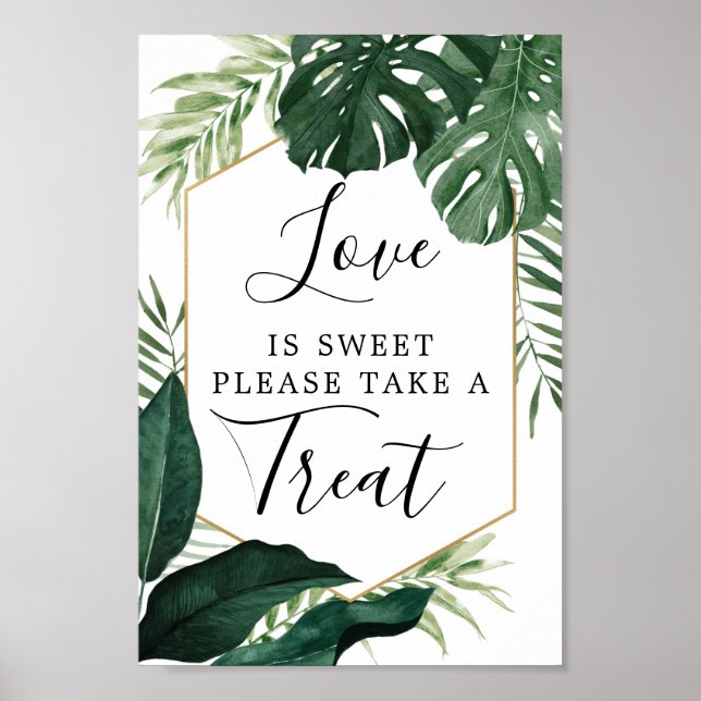 Poster Symbole Tropical Monstera L'Amour Est Des Faveurs  (Devant)