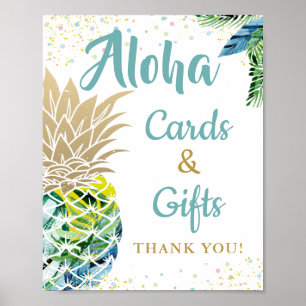Poster Symbole Tropical Pineappal Beach Party Cartes et c