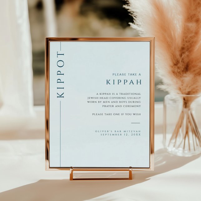 Poster Symbole Typographie Light Barre Bleue Mitzvah Kipp (Créateur téléchargé)