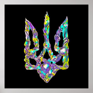 Poster Symbole ukrainien trident