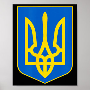 Poster Symbole ukrainien Tryzub Patriotique Slava Ukraini