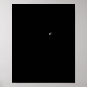 Poster Symbole ukrainien Tryzub sur le cœur - Ukraine Tri