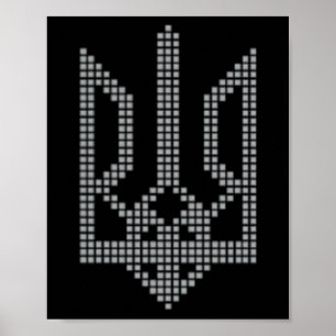 Poster Symbole ukrainien Tryzub sur le cœur - Ukraine Tri