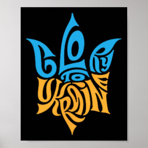 Poster Symbole ukrainien Tryzub - Trident Ukraine