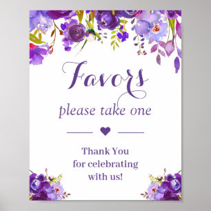 Poster Symbole Ultra Violet Violet Floral Faveurs Mariage