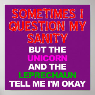Poster Symbole Unicorn Leprechaun Funny