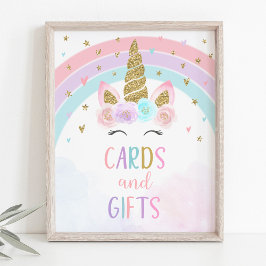 Poster Symbole Unicorn Rainbow Cards & Gifts Party