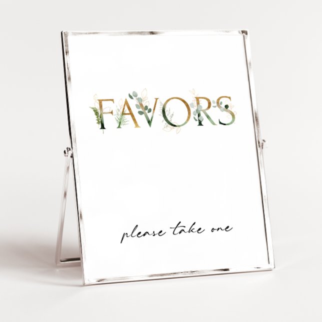 Poster Symbole vert moderne et Baby shower or Faveurs (Créateur téléchargé)