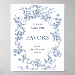 Poster Symbole victorien Dusty Blue French Garden Favoris