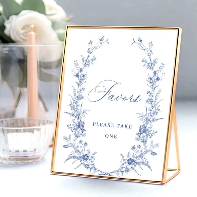 Poster Symbole victorien Dusty Blue French Garden Favoris (Créateur téléchargé)