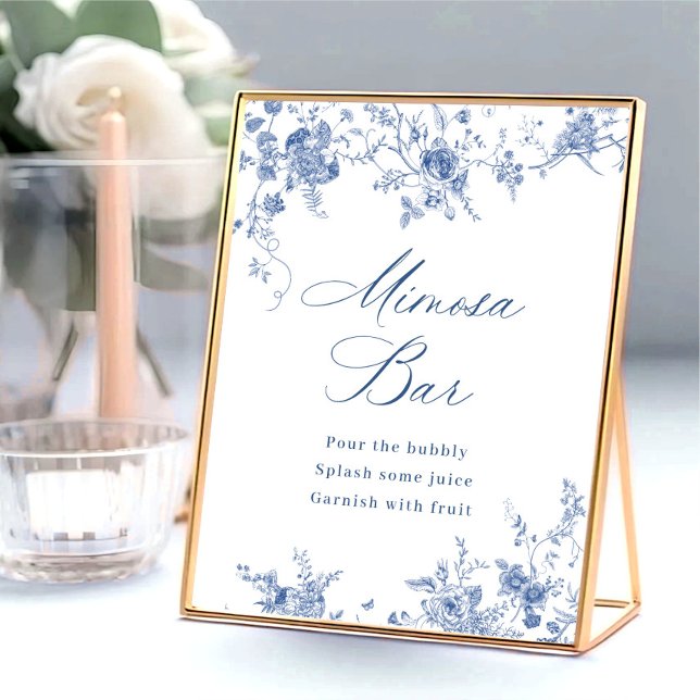 Poster Symbole victorien Dusty Blue Jardin français Mimos (Créateur téléchargé)