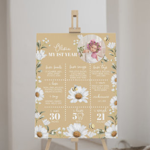 Poster SYMBOLE vintage Daisy Bee 1er Anniversaire
