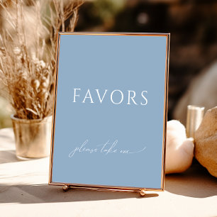 Poster Symbole Whimsical Dusty Baby shower bleu Faveurs