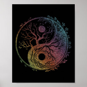 Poster Symbole Yin Yang, Arbre de Vie, Tai Chi, Qigong, Y