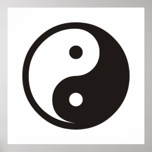 Poster Symbole Yin Yang - tatouage solide