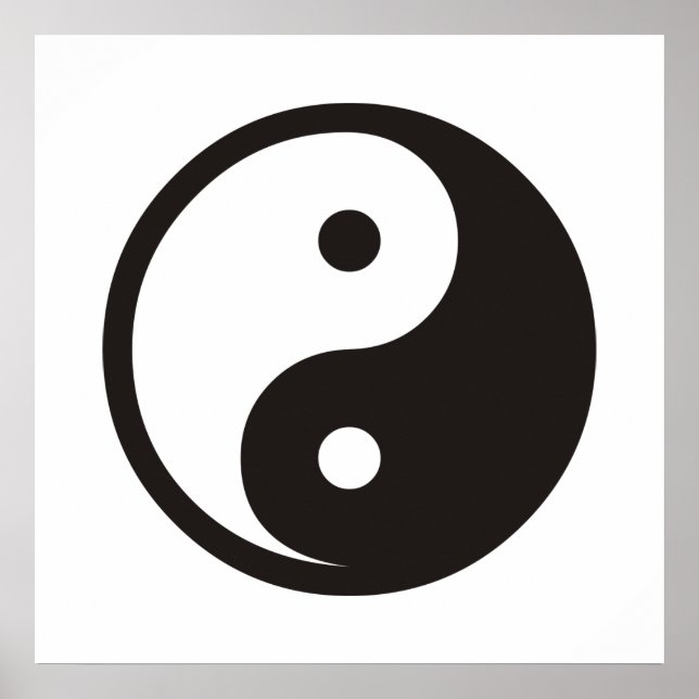 Poster Symbole Yin Yang - tatouage solide (Devant)