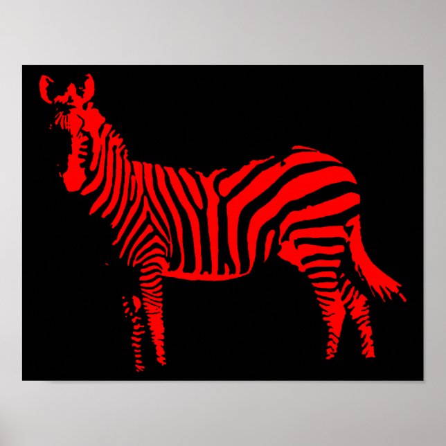 Poster Symbole Zebra Red Silhouette (Devant)