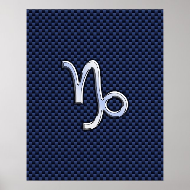 Poster SYMBOLE Zodiaque Capricorne Marine Fibre de carbon (Devant)