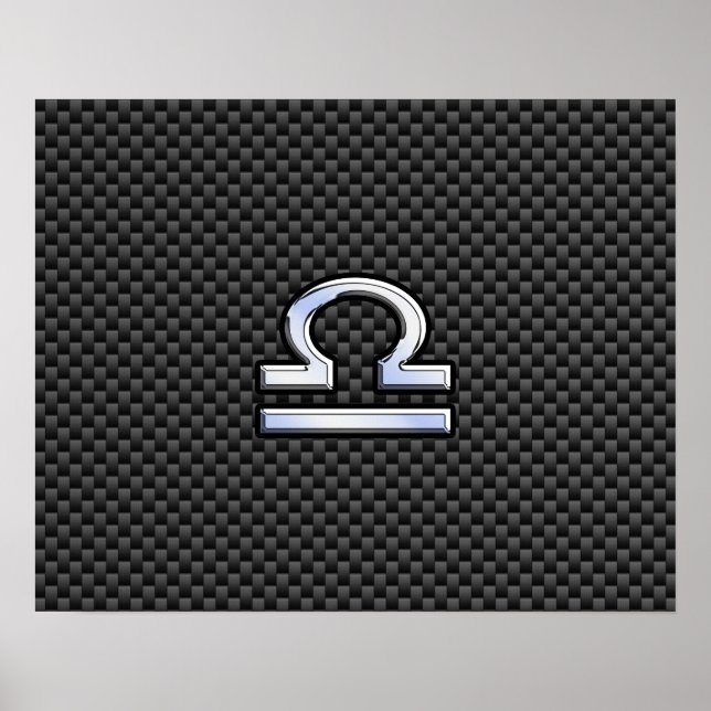 Poster SYMBOLE Zodiaque de Libra sur l'impression en fibr (Devant)