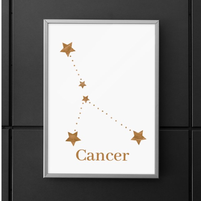 Poster SYMBOLE Zodiaque moderne Cancer de l'or | Eau de l (Créateur téléchargé)