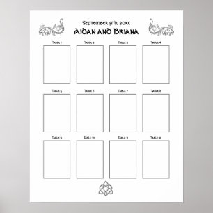 Poster Symboles celtiques et feuillage pour 12 tableaux b