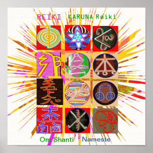 Poster Symboles de guérison REIKI KARUNA