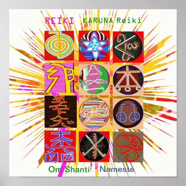Poster Symboles de guérison REIKI KARUNA (Devant)