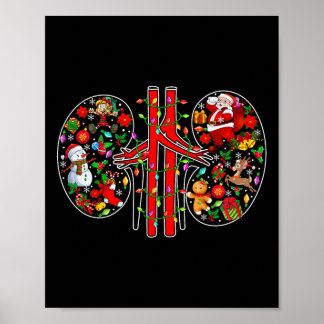 Poster Symboles de Noël Père Noël Elf Kidneys Forme la te