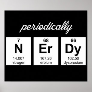 Poster Symboles d'éléments périodiquement Nerdy