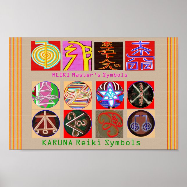 Poster Symboles du maître de guérison - Papier de premièr (Devant)