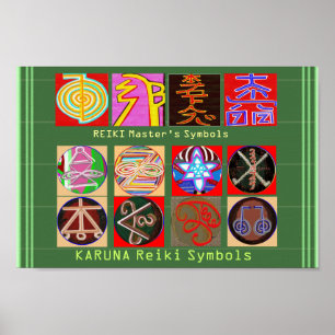 Poster Symboles du Maître de la Guérison - Papier Premium